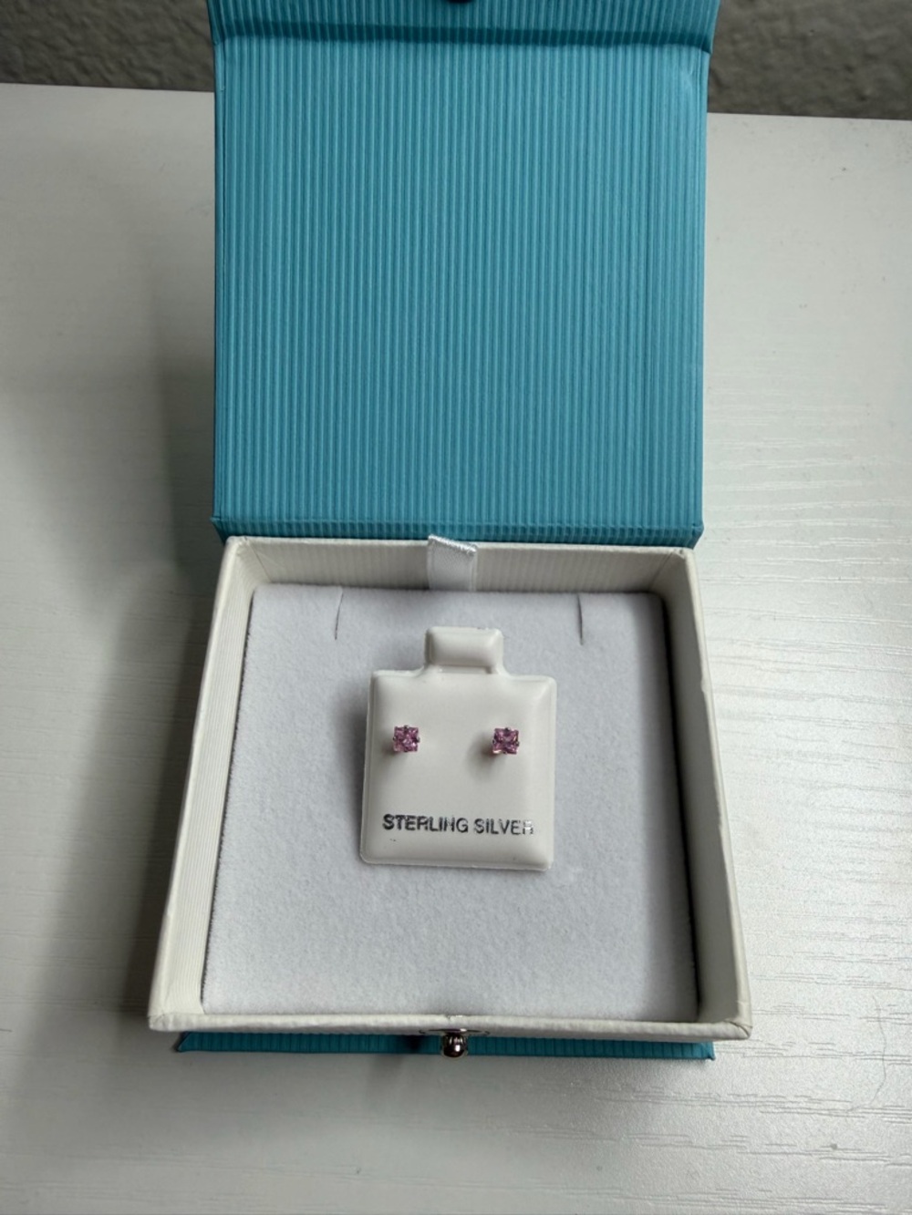 925 Sterling Silver Pink Earrings